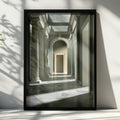 Roman Museum Gallery Hall Poster, Classical Marble Columns, Neoclassical Art Print