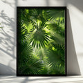 Palm Leaf Pattern Poster, Tropical Botanical Print, Lush Green Wall Art
