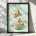 Capybara in Teacup Poster, Cute Animal Wall Art, Whimsical Print