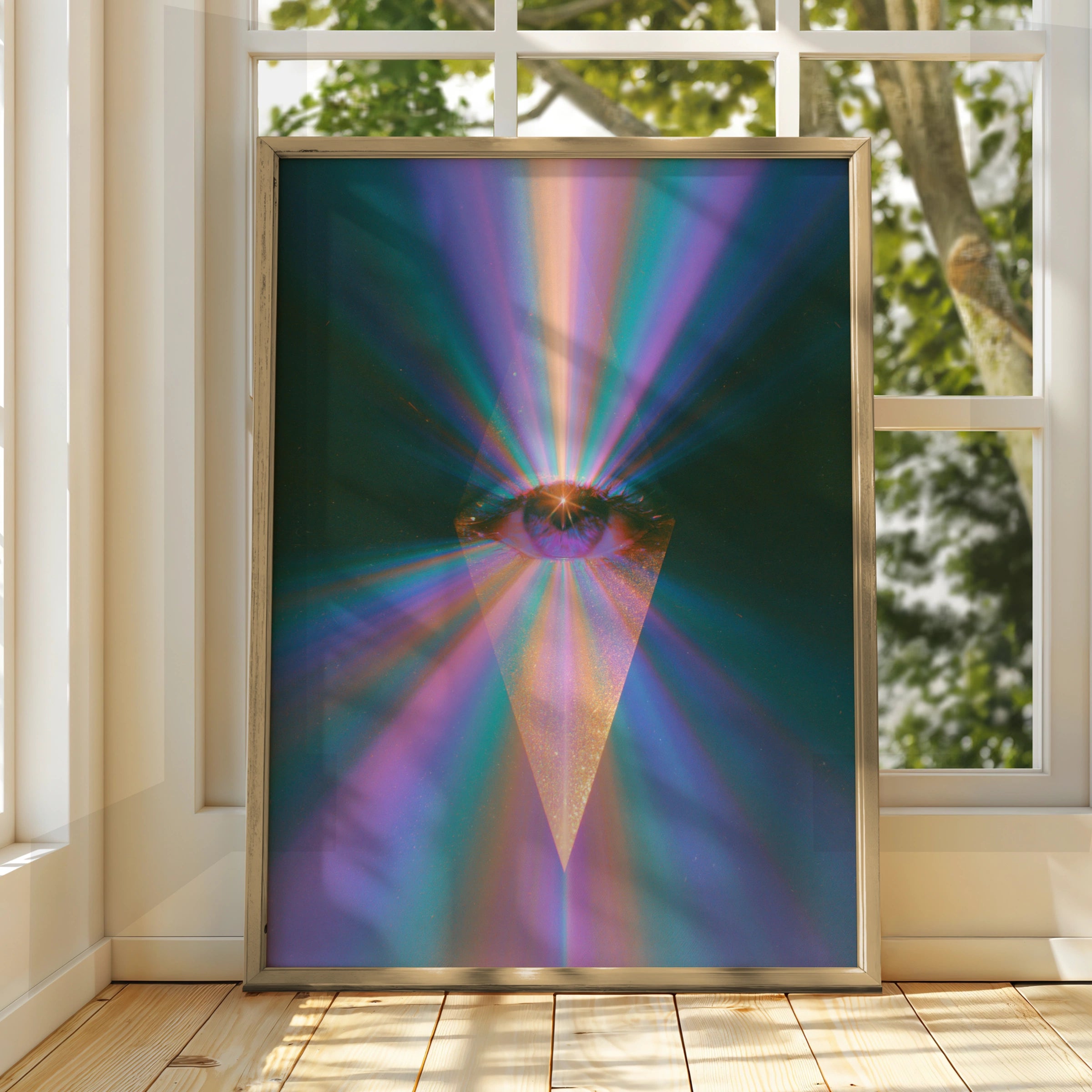 Spiritual Eye Abstract Poster, Third Eye Print, Psychedelic Wall Art