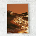 Sand Dunes Golden Water Surreal Desert Wave Poster, Abstract Art Print