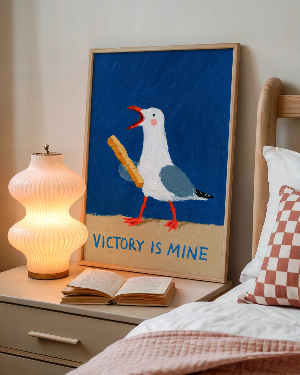 Seagull Victory Is Mine Poster, Funny Chip Thief Wall Art, Coastal Print