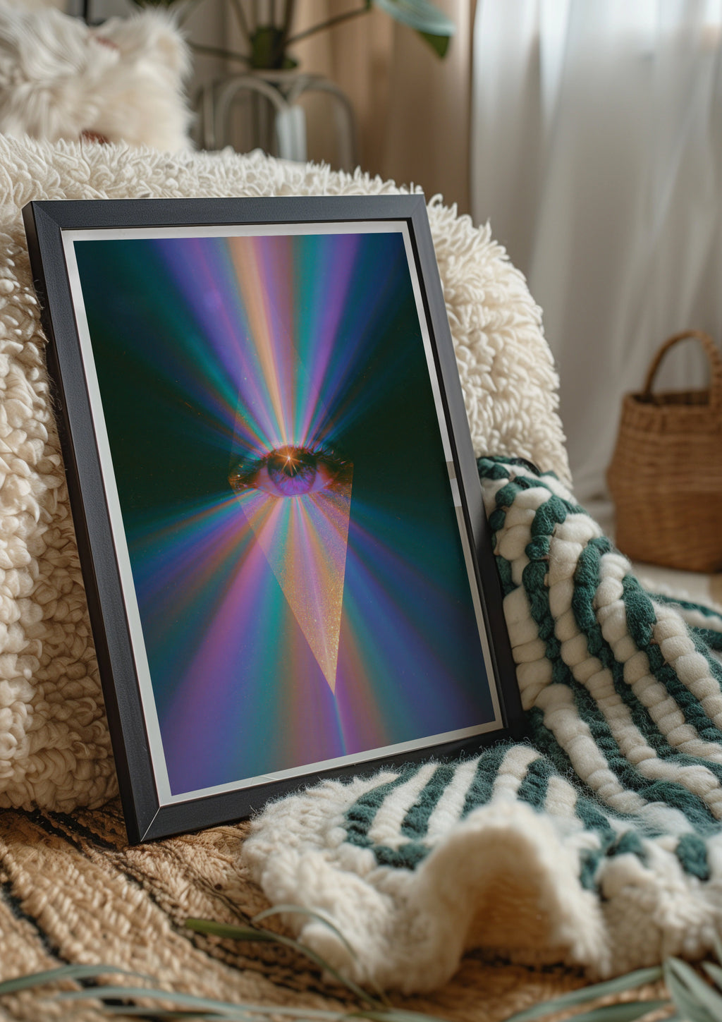 Spiritual Eye Abstract Poster, Third Eye Print, Psychedelic Wall Art