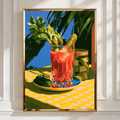 Bloody Mary Cocktail Poster, Retro Bar Wall Art, Bold Illustration Print