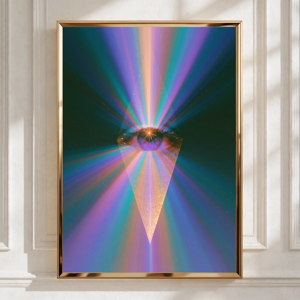 Spiritual Eye Abstract Poster, Third Eye Print, Psychedelic Wall Art