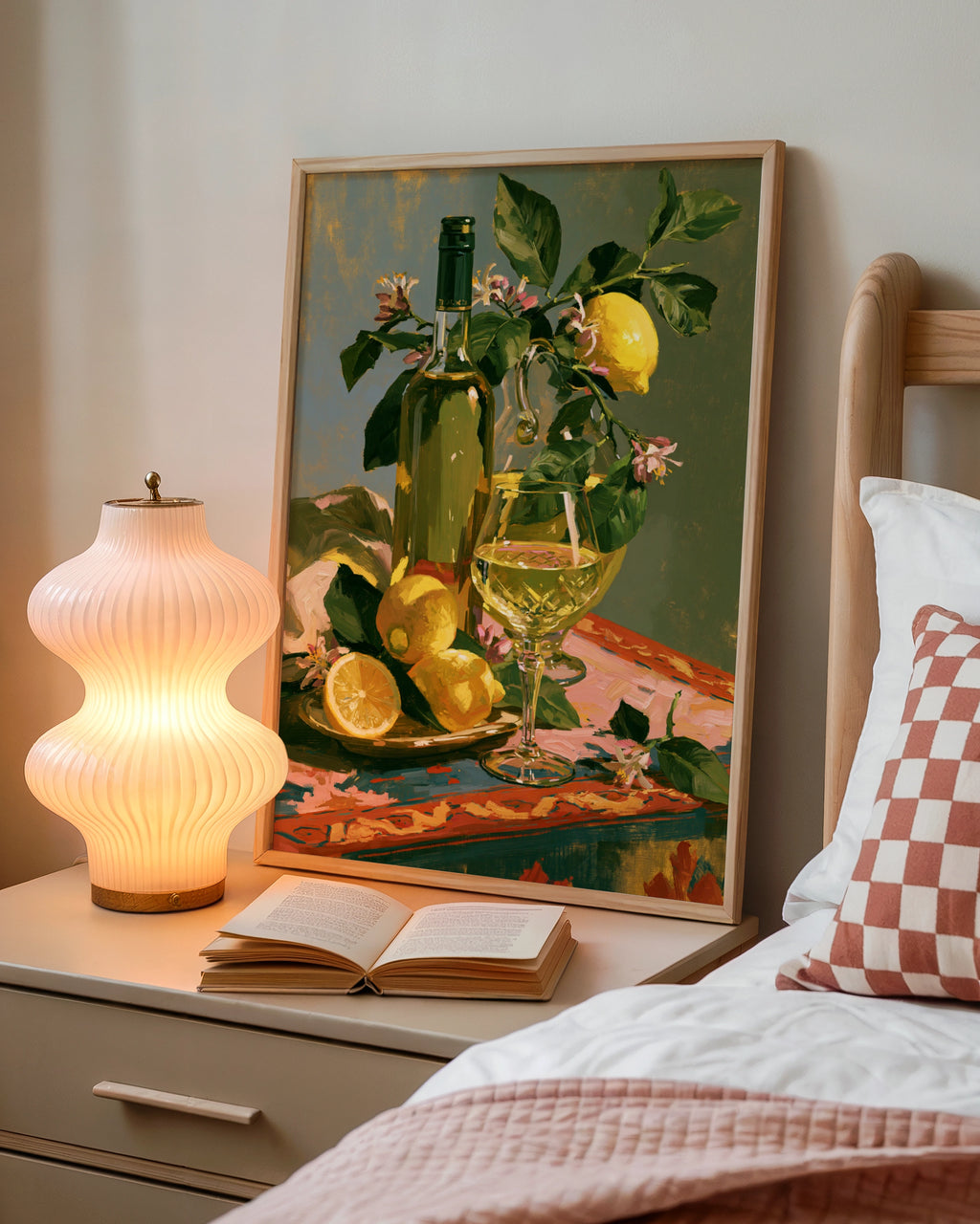 Limoncello Still Life Poster, Lemon Wine Art Print, Italian Kitchen Wall Art