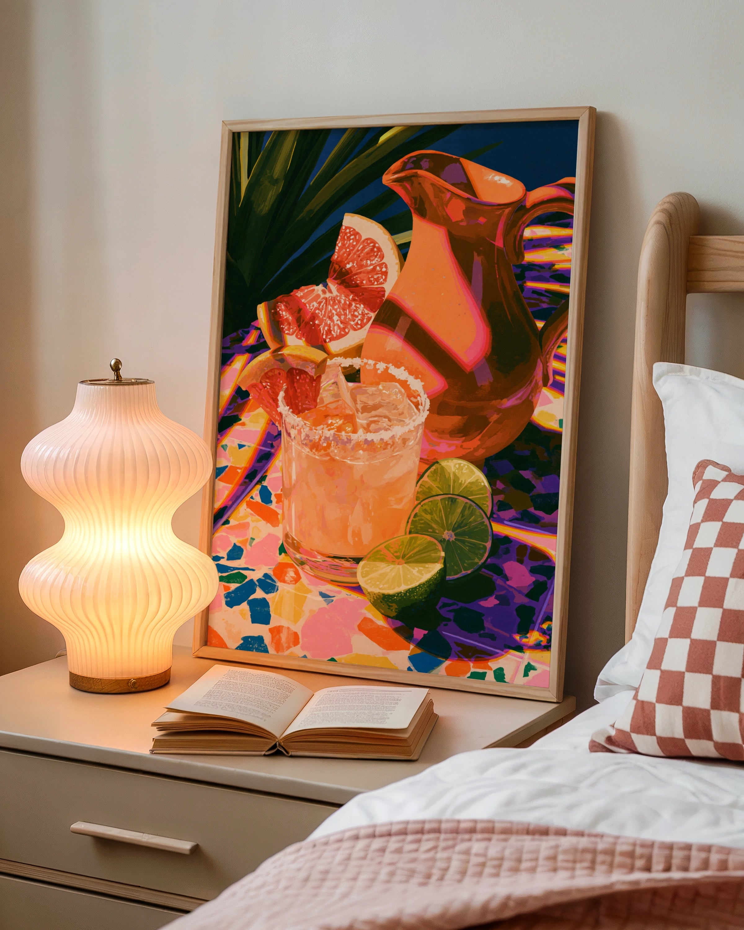 Margarita Cocktail Wall Art Poster, Colourful Kitchen Print, Bold Maximalist Style