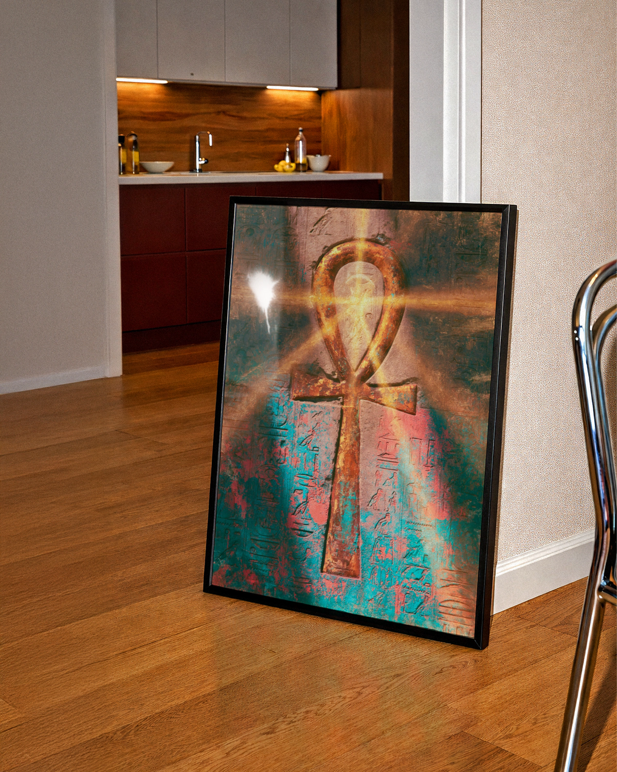 Ankh Symbol Poster, Ancient Egypt Wall Art, Hieroglyphics Print, Mystical