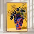 Olive Branch Vase Poster, Bold Botanical Wall Art, Mediterranean Style Print