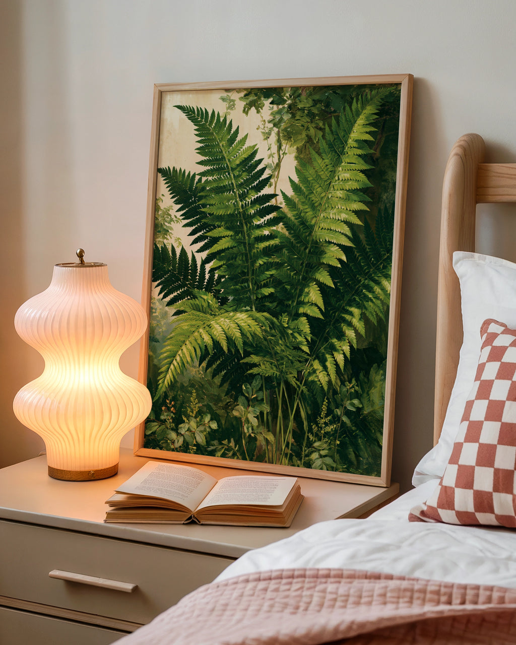 Fern Close Up Botanical Poster, Lush Green Leaf Print, Victorian Nature Art