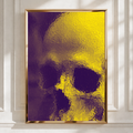 Yellow Glass Skull Poster, Dark Gothic Wall Art, Bold Modern Print