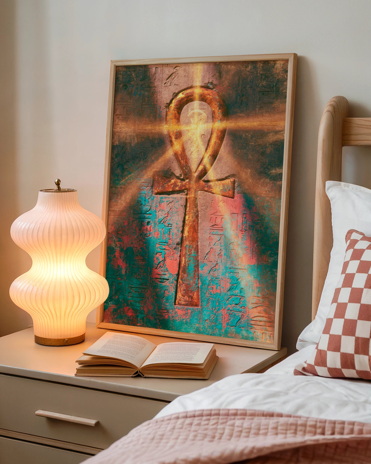 Ankh Symbol Poster, Ancient Egypt Wall Art, Hieroglyphics Print, Mystical