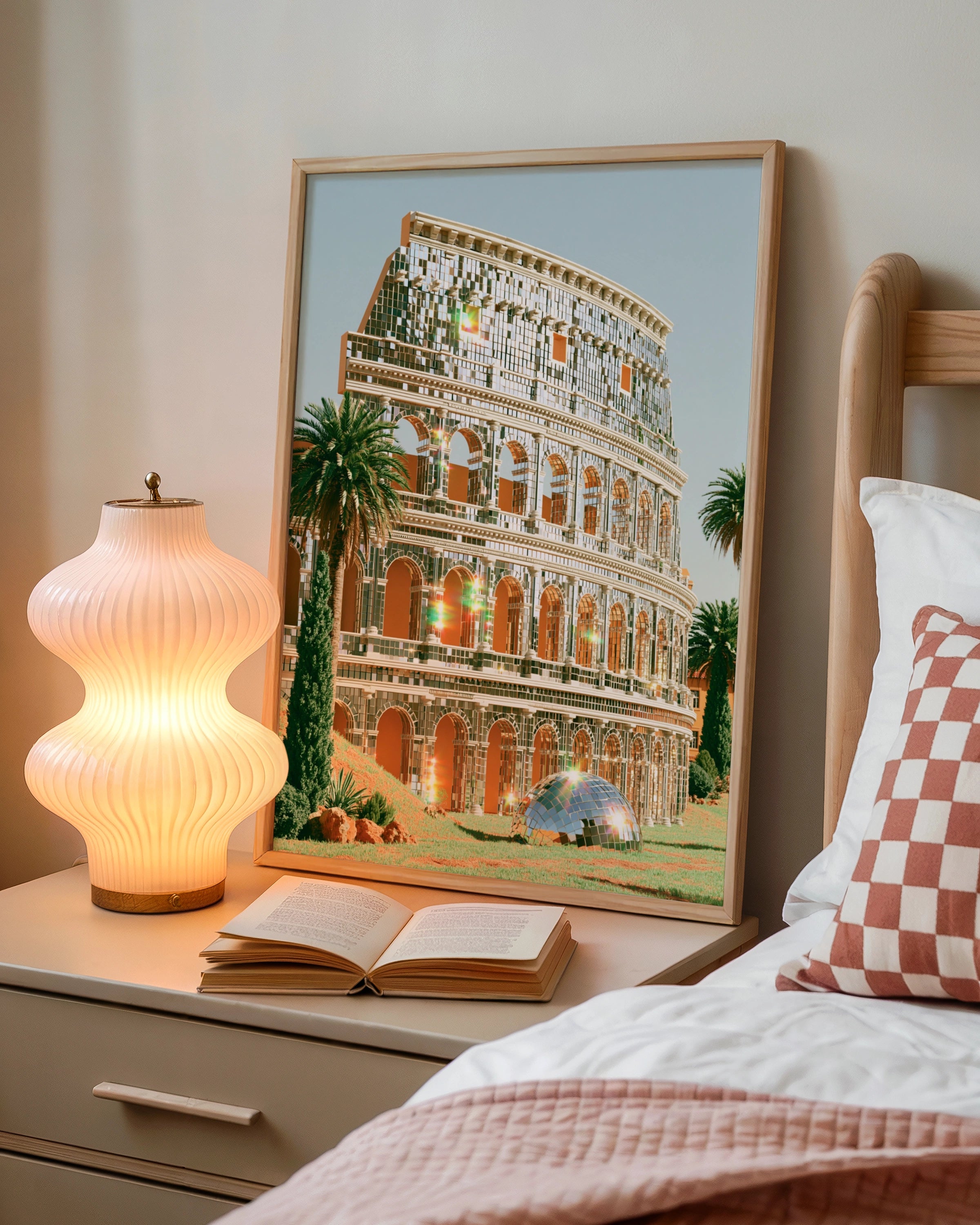 Colosseum Mirror Poster, Rome Wall Art, Surreal Architecture Print, Modern Glam