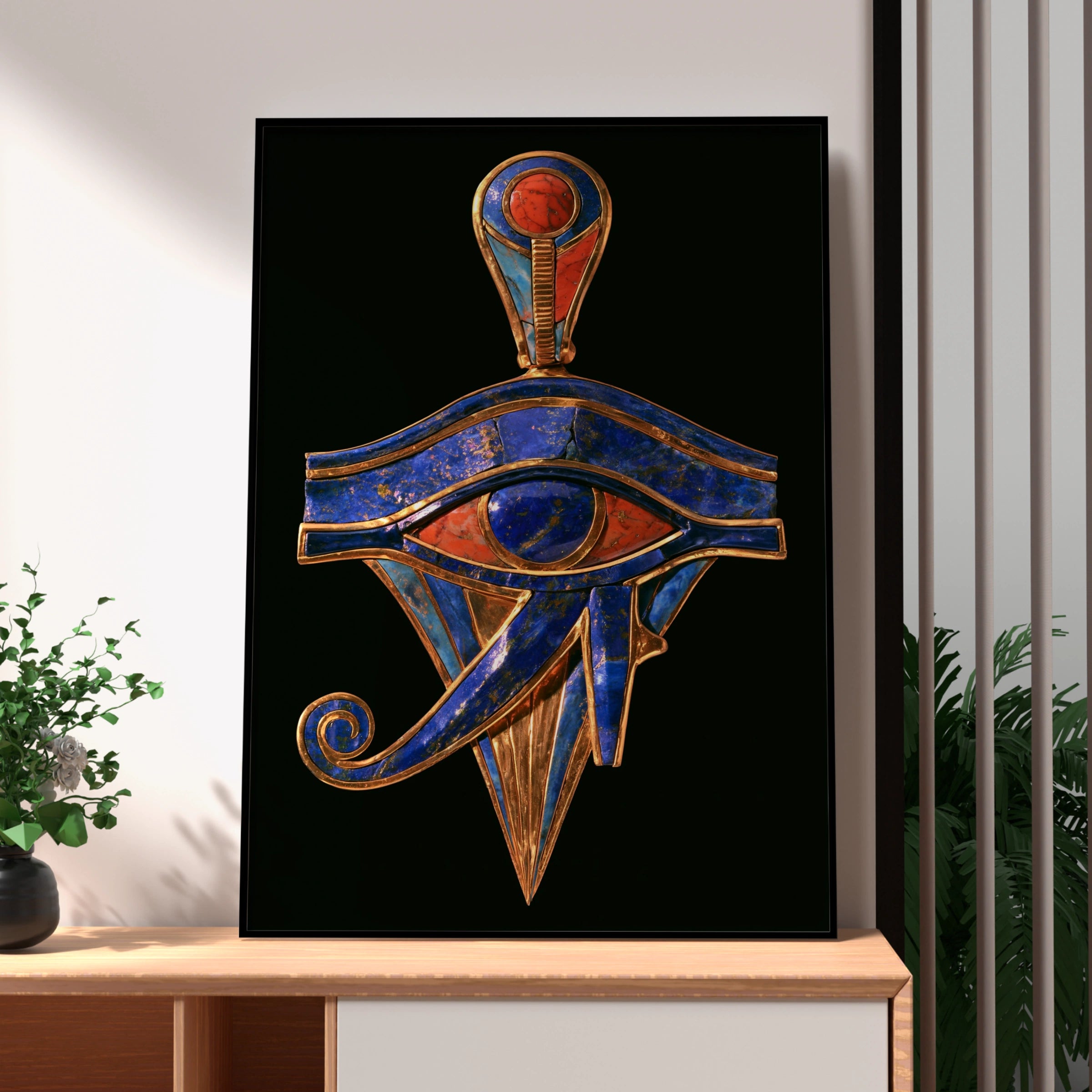 Eye of Horus Poster, Ancient Egyptian Symbol, Gold Lapis Art Print