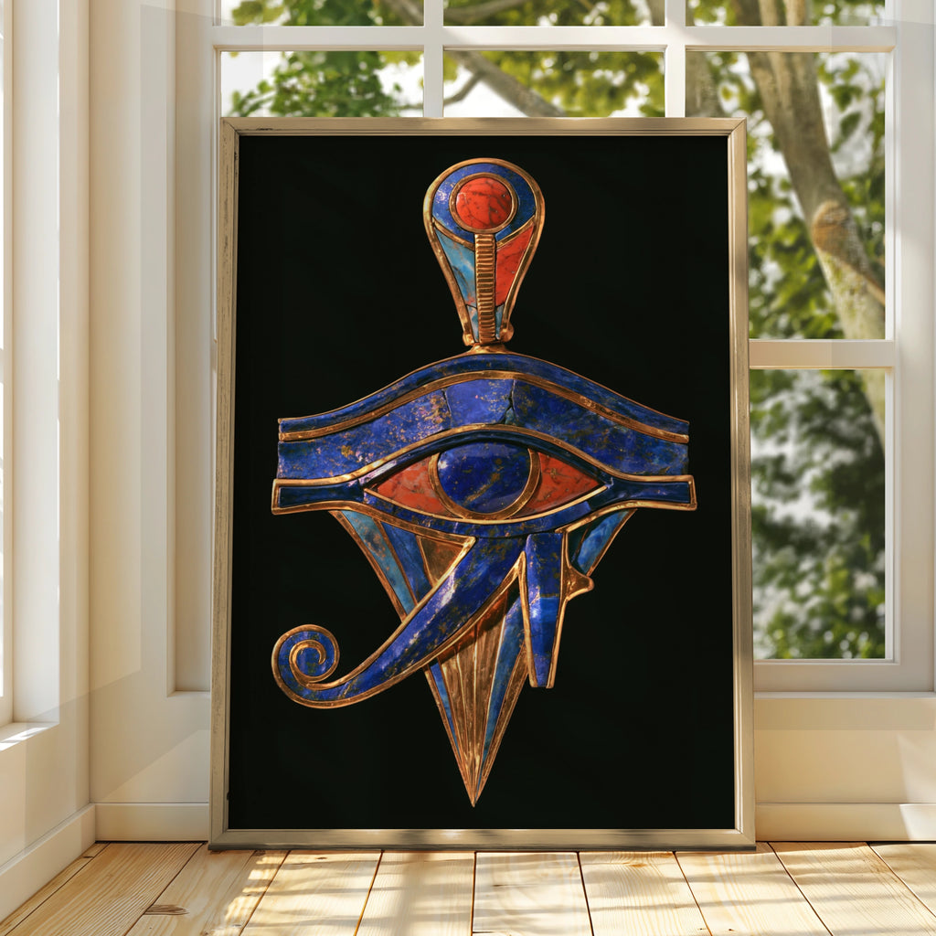 Eye of Horus Poster, Ancient Egyptian Symbol, Gold Lapis Art Print