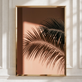 Palm Shadow Wall Art Poster, Tropical Leaf Print, Minimalist Botanical