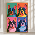 French Bulldog Pop Art Poster, Frenchie Wall Art, Bold Colourful Print
