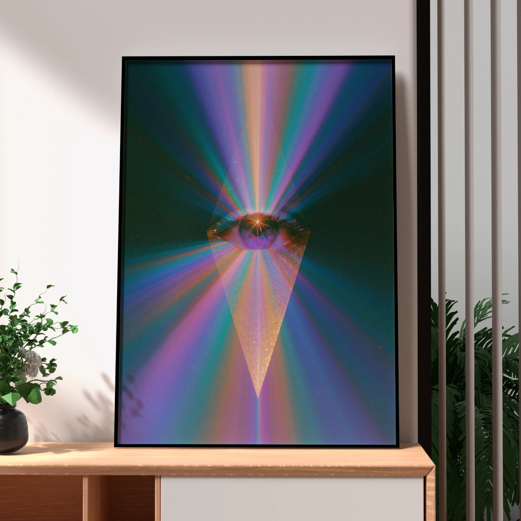 Spiritual Eye Abstract Poster, Third Eye Print, Psychedelic Wall Art