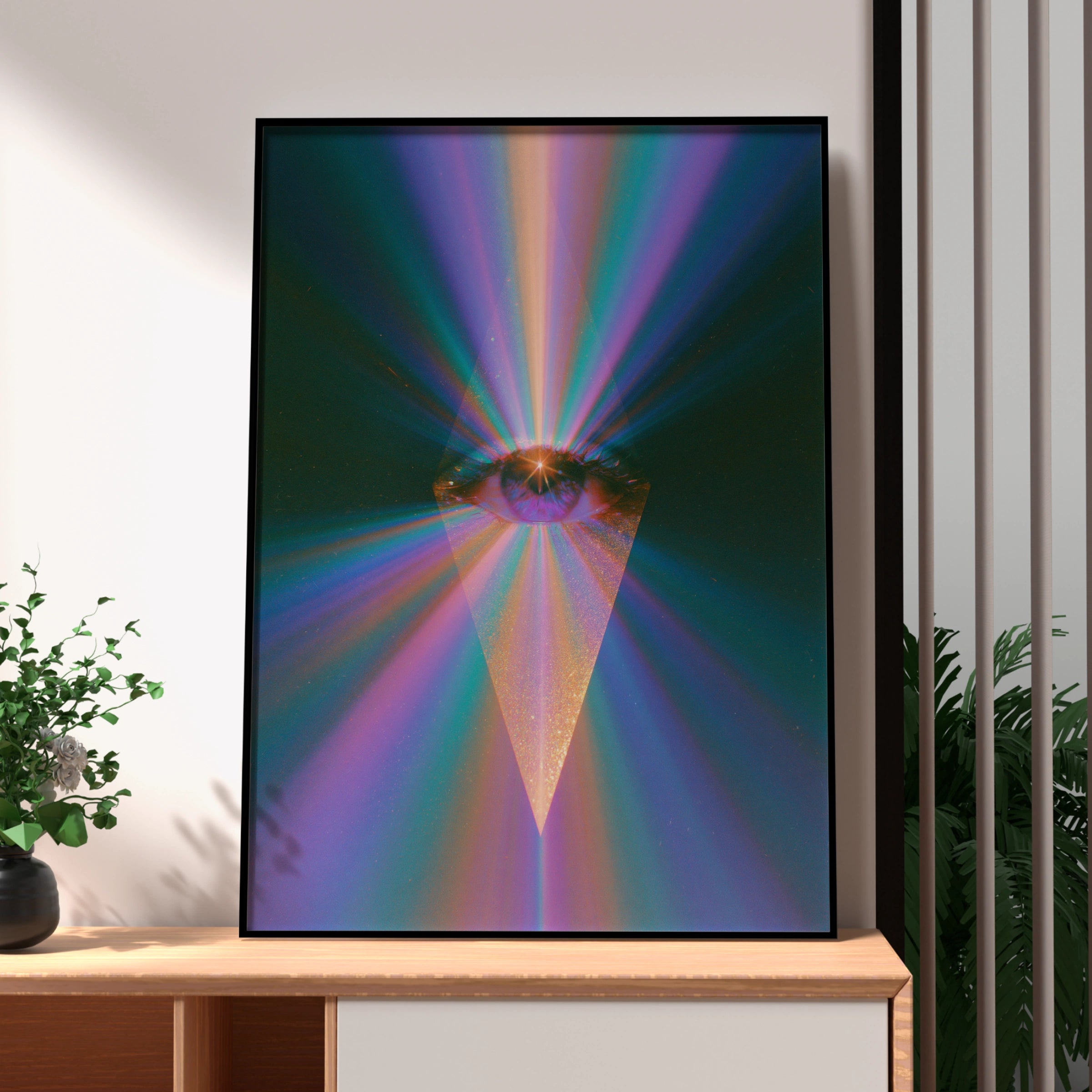 Spiritual Eye Abstract Poster, Third Eye Print, Psychedelic Wall Art