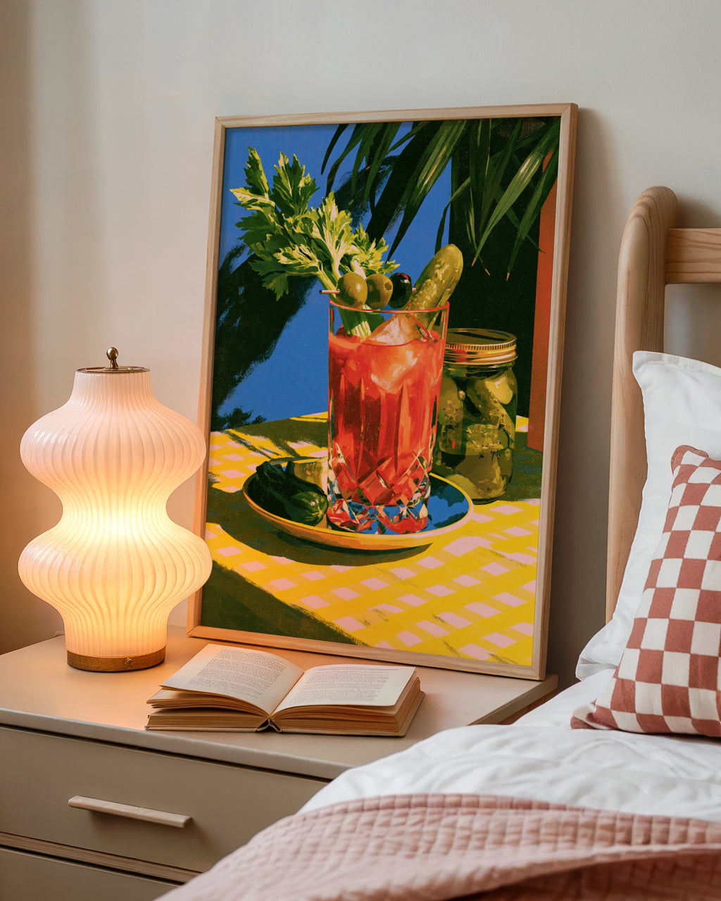 Bloody Mary Cocktail Poster, Retro Bar Wall Art, Bold Illustration Print