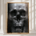 Skull Through Wet Glass Poster, Dark Gothic Wall Art, Moody Monochrome Print