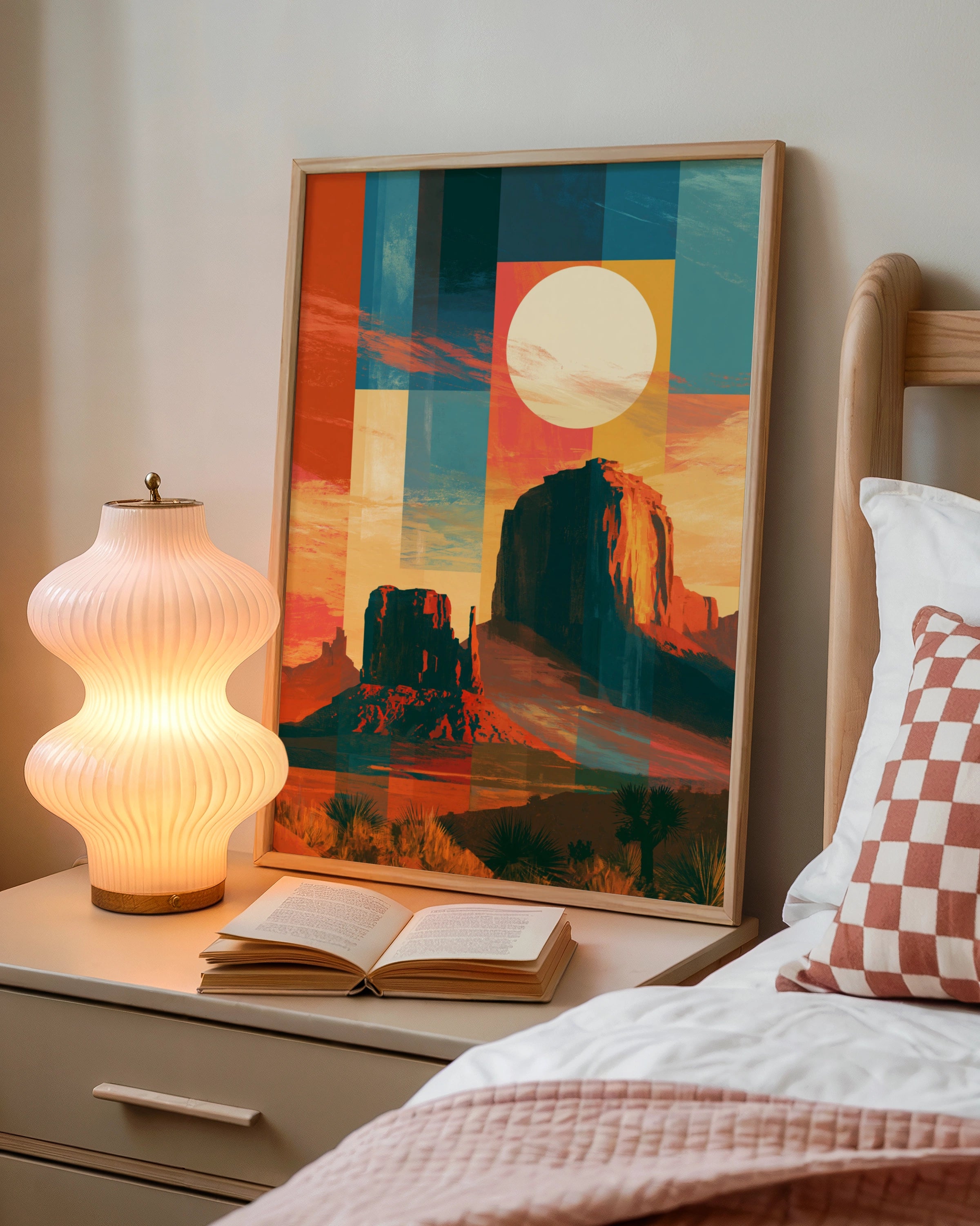 Canyon Abstract Poster, Desert Southwest Wall Art, Geometric Sunset Print