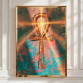 Ankh Symbol Poster, Ancient Egypt Wall Art, Hieroglyphics Print, Mystical