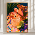 Margarita Cocktail Wall Art Poster, Colourful Kitchen Print, Bold Maximalist Style