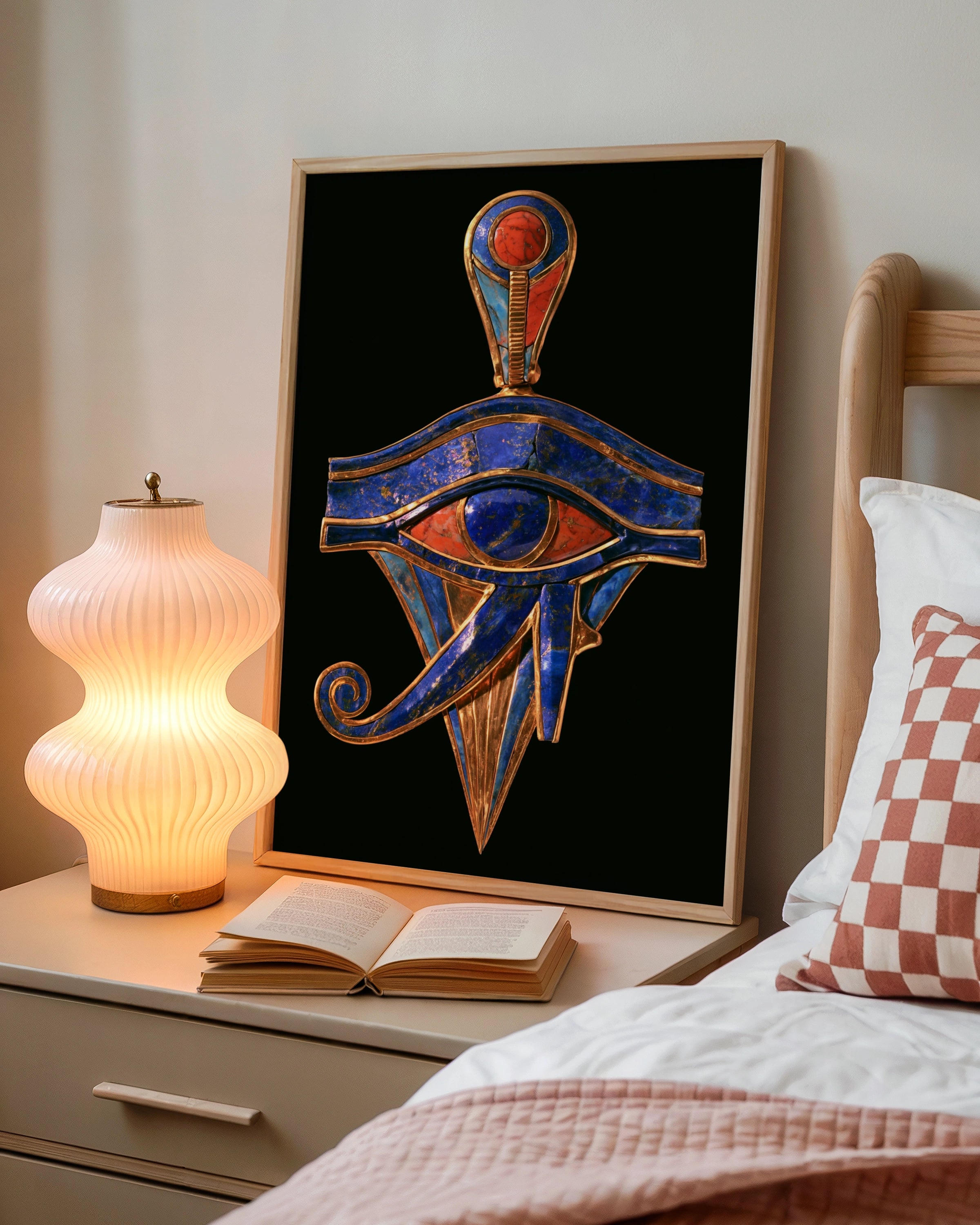 Eye of Horus Poster, Ancient Egyptian Symbol, Gold Lapis Art Print