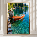 Lake Como Speedboat Poster, Italian Villa Wall Art, Vintage Riva Print