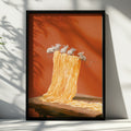 Mice on Pasta Poster, Whimsical Kitchen Wall Art, Oil Painting Style Print