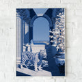 Tiger Classical Hall Poster, Porcelain Blue Architecture Wall Art Print