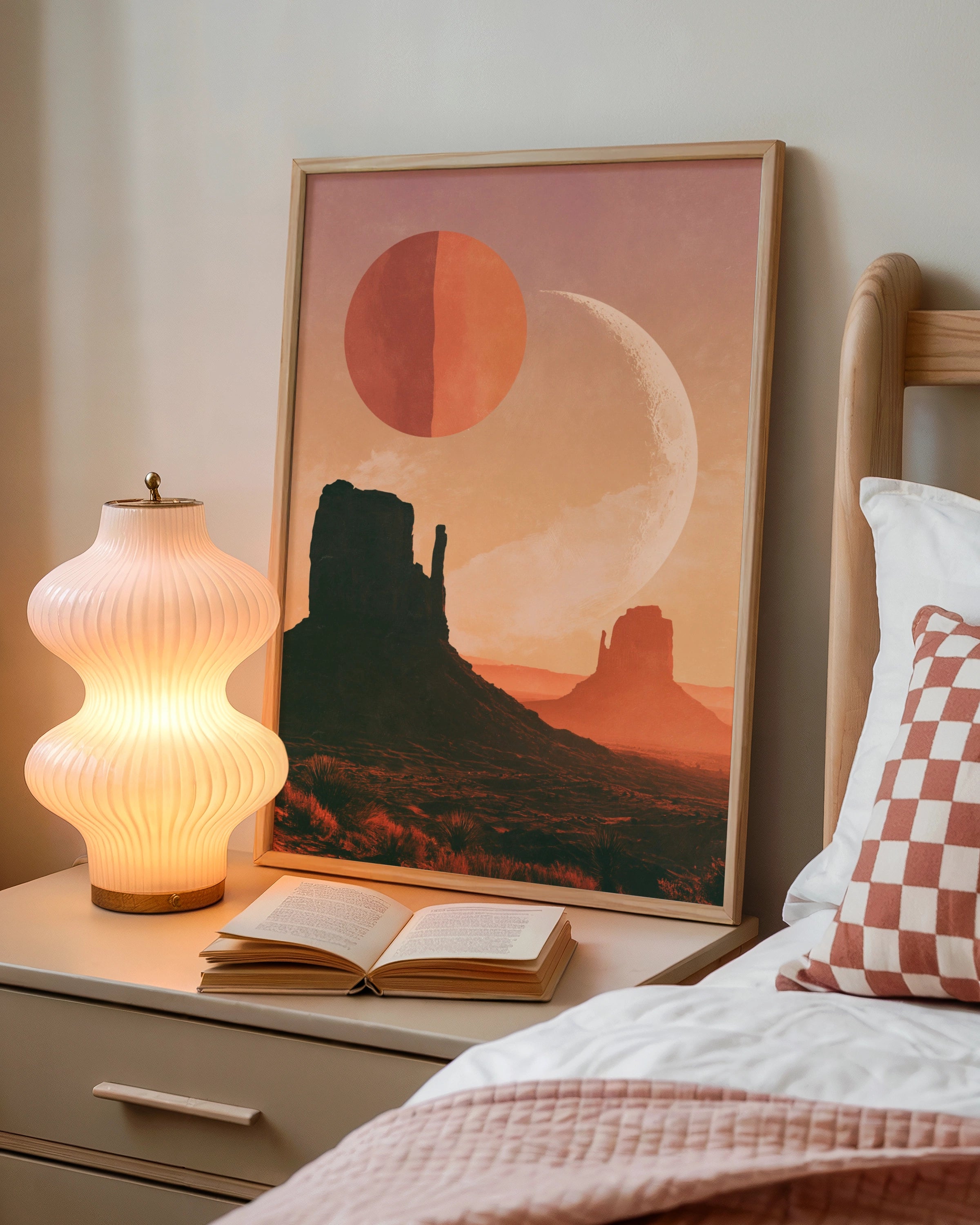 Canyon Desert Sun Poster, Monument Valley Wall Art, Boho Southwest Print