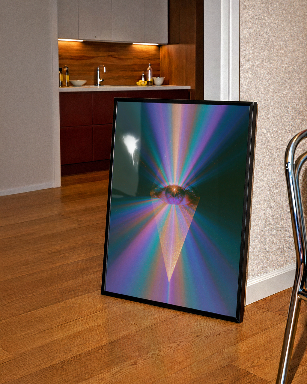 Spiritual Eye Abstract Poster, Third Eye Print, Psychedelic Wall Art